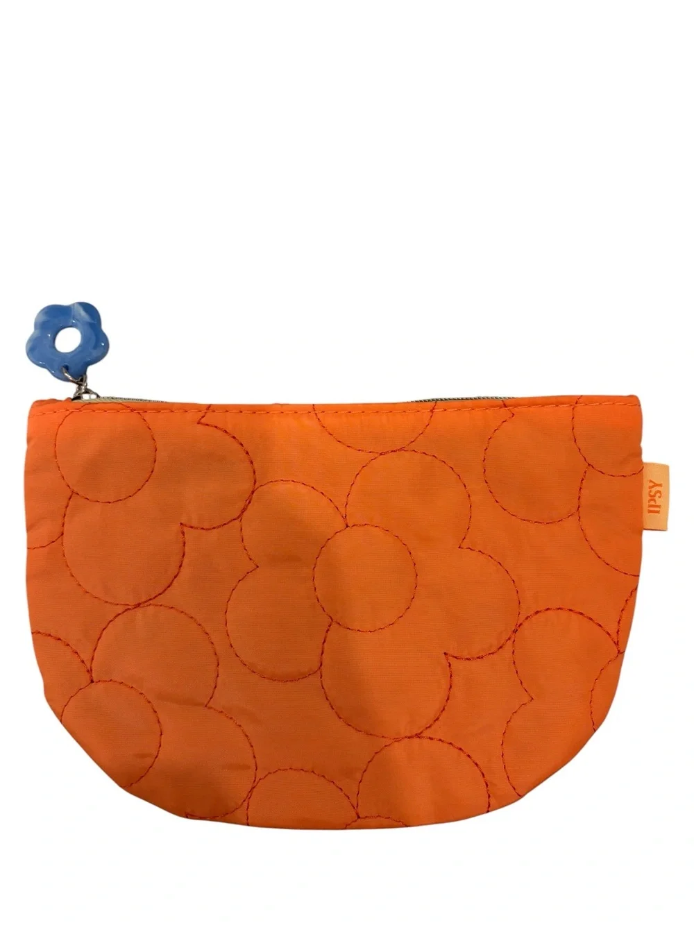New, orange Flower Quilted Pouch